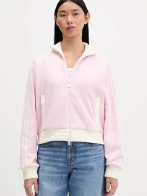 adidas Originals bluza Velour damska kolor różowy wzorzysta KS7780