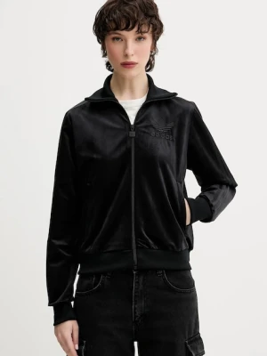 adidas Originals bluza welurowa Velvet Tt damska kolor czarny gładka JY2592