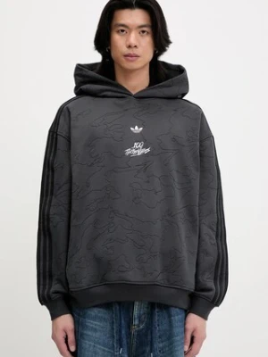 Zdjęcie produktu adidas Originals bluza x 100T Hoodie T męska kolor szary z kapturem z aplikacją JM3258