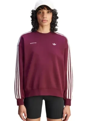 adidas Originals bluza x Sporty & Rich Sweatshirt damska kolor bordowy gładka JN5321