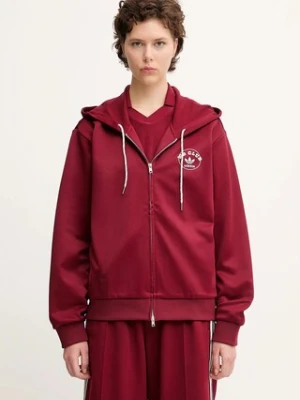 adidas Originals bluza x Wales Bonner Track Track damska kolor czerwony z kapturem gładka JM8298