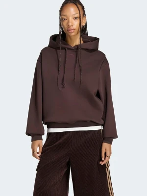 adidas Originals bluza z kapturem damska z bawełną brązowy