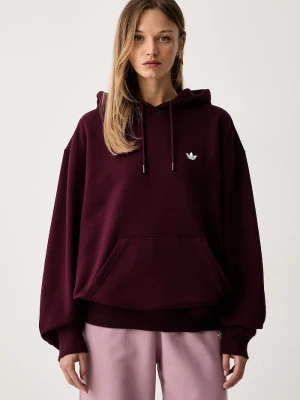 adidas Originals bluza z kapturem damska z bawełną Essentials bordowy