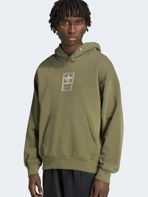 adidas Originals bluza z kapturem męska bawełniana Elevated GFX zielony