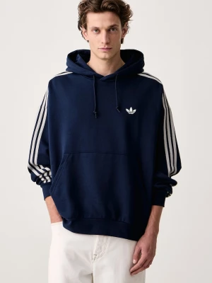 adidas Originals bluza z kapturem męska z bawełną Adicolor Classics granatowy