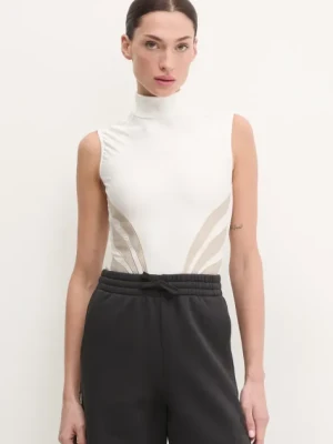 adidas Originals body damskie kolor beżowy z półgolfem IZ4945