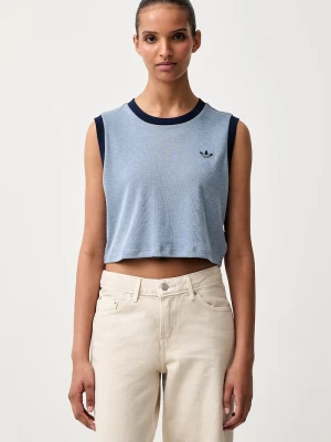 adidas Originals crop top damski z modalem Heather niebieski