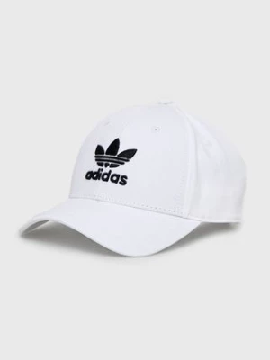 adidas Originals czapka z daszkiem bawełniana kolor biały z aplikacją FJ2545