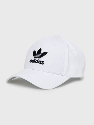 adidas Originals czapka z daszkiem bawełniana kolor biały z aplikacją FJ2545