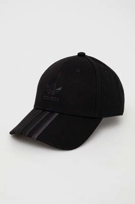 adidas Originals czapka z daszkiem bawełniana kolor czarny gładka II0702