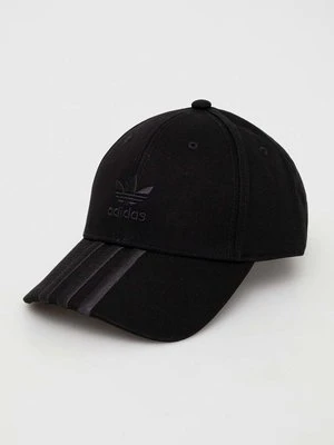 adidas Originals czapka z daszkiem bawełniana kolor czarny gładka II0702