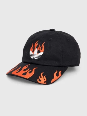 adidas Originals czapka z daszkiem bawełniana kolor czarny z aplikacją IR6459
