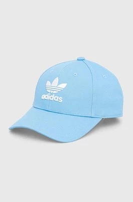 adidas Originals czapka z daszkiem bawełniana kolor niebieski z aplikacją IS4623