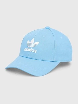 adidas Originals czapka z daszkiem bawełniana kolor niebieski z aplikacją IS4623