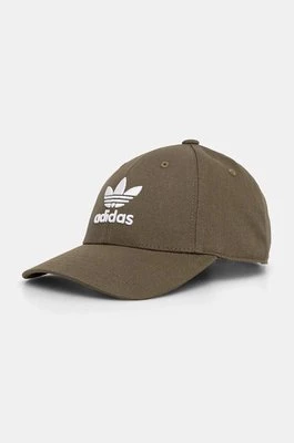 adidas Originals czapka z daszkiem bawełniana kolor zielony z aplikacją IX7571