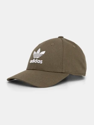 adidas Originals czapka z daszkiem bawełniana kolor zielony z aplikacją IX7571