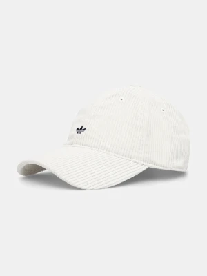 adidas Originals czapka z daszkiem sztruksowa kolor biały JW8019