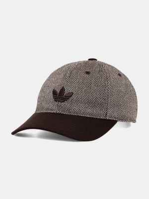 adidas Originals czapka z daszkiem z dodatkiem wełny brązowy