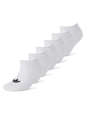 adidas Originals Damskie skarpetki do trampek w 6-paku Kobiety biały jednolity,