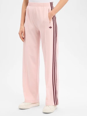 adidas Originals Damskie spodnie do biegania - Sanpin Maroon Kobiety Materiał dresowy różowy jednolity,