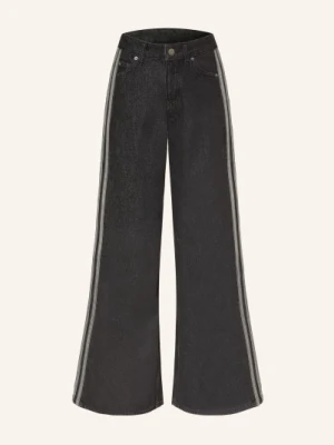 Adidas Originals Dżinsy Z Szerokimi Nogawkami Firebird Z Galonowymi Paskami schwarz