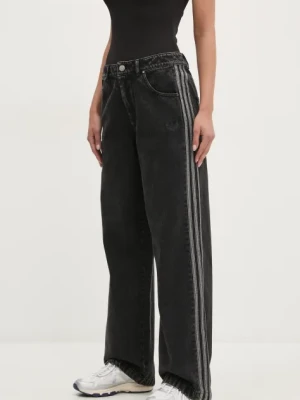 adidas Originals jeansy bawełniane DENIM 3S PANT damskie medium waist JD3109