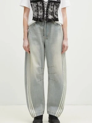adidas Originals jeansy bawełniane DENIM BN PANT damskie high waist JX9212