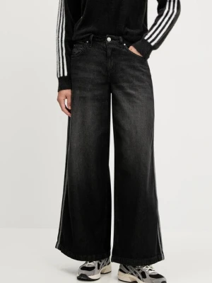 adidas Originals jeansy Denim Wide Pant damskie kolor czarny JV7453