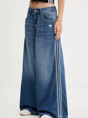 adidas Originals jeansy Denim Wide Pant damskie kolor niebieski JV7454