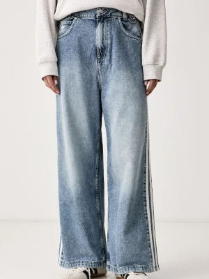 adidas Originals jeansy wide leg damskie Adilenium Season 6 Baggy Denim niebieski