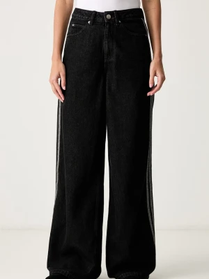 adidas Originals jeansy wide leg damskie czarny