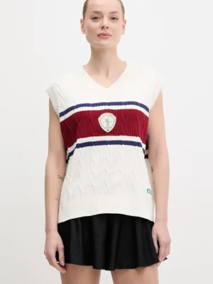 adidas Originals kamizelka bawełniana Retro damski kolor beżowy KA4393