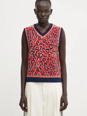 adidas Originals kamizelka z dodatkiem wełny Wb Knit Vest damski kolor granatowy lekki KD0335