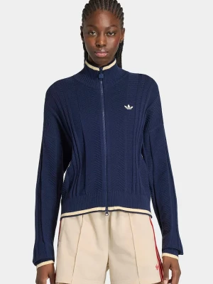 adidas Originals kardigan damski Cable Knit Firebird niebieski