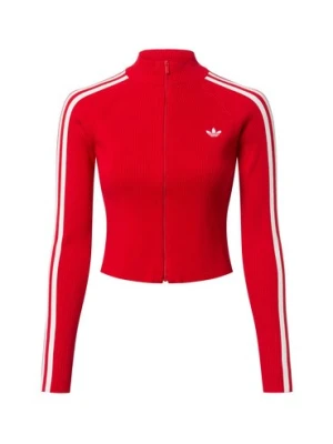 adidas Originals Kardigan damski - Slim Knit Kobiety czerwony jednolity,
