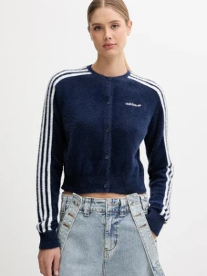 adidas Originals kardigan Fluffy Cardigan damski kolor granatowy JW3644