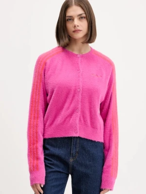 adidas Originals kardigan Fluffy Cardigan damski kolor różowy lekki JW3645