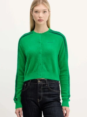 adidas Originals kardigan Fluffy Cardigan damski kolor zielony lekki JW5177