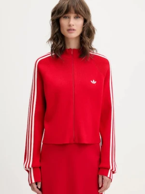 adidas Originals kardigan Slim Knit TT damska kolor czerwony lekki JY2598
