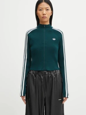 adidas Originals kardigan Slim Knit Tt damski kolor zielony JY2599