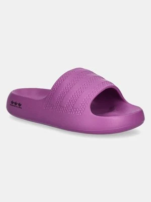 adidas Originals klapki Adilette Ayoon damskie kolor fioletowy na platformie IF9454