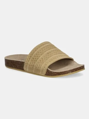 adidas Originals klapki zamszowe Adilette Rs damskie kolor zielony JR3594