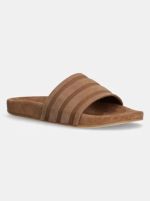 adidas Originals klapki zamszowe Adilette Suede męskie kolor brązowy IG9298