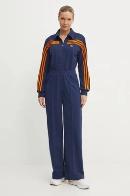 adidas Originals kombinezon Jumpsuit kolor granatowy z kołnierzykiemm JN8312