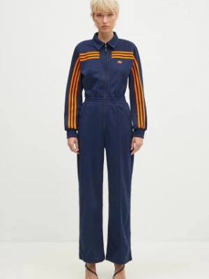 adidas Originals kombinezon Jumpsuit kolor granatowy z kołnierzykiemm JN8312