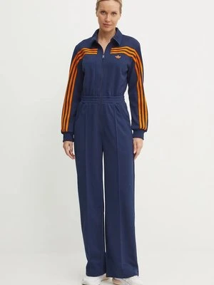 adidas Originals kombinezon Jumpsuit kolor granatowy z kołnierzykiemm JN8312