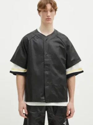 adidas Originals koszula Baseball Jersey męska kolor czarny relaxed ze stójką JC8216