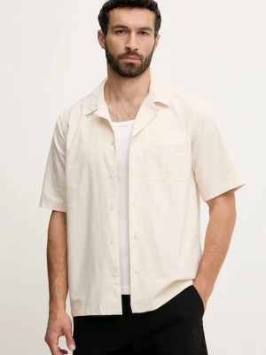 adidas Originals koszula bawełniana Essential męska kolor beżowy relaxed z kołnierzykiem klasycznym JD2456