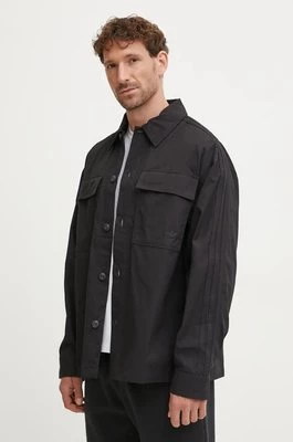 adidas Originals koszula bawełniana Premium Essentials Shirt męska kolor czarny relaxed z kołnierzykiem klasycznym IW0996