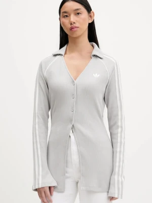 adidas Originals koszula Button Down damska kolor szary regular z kołnierzykiem klasycznym KR5109